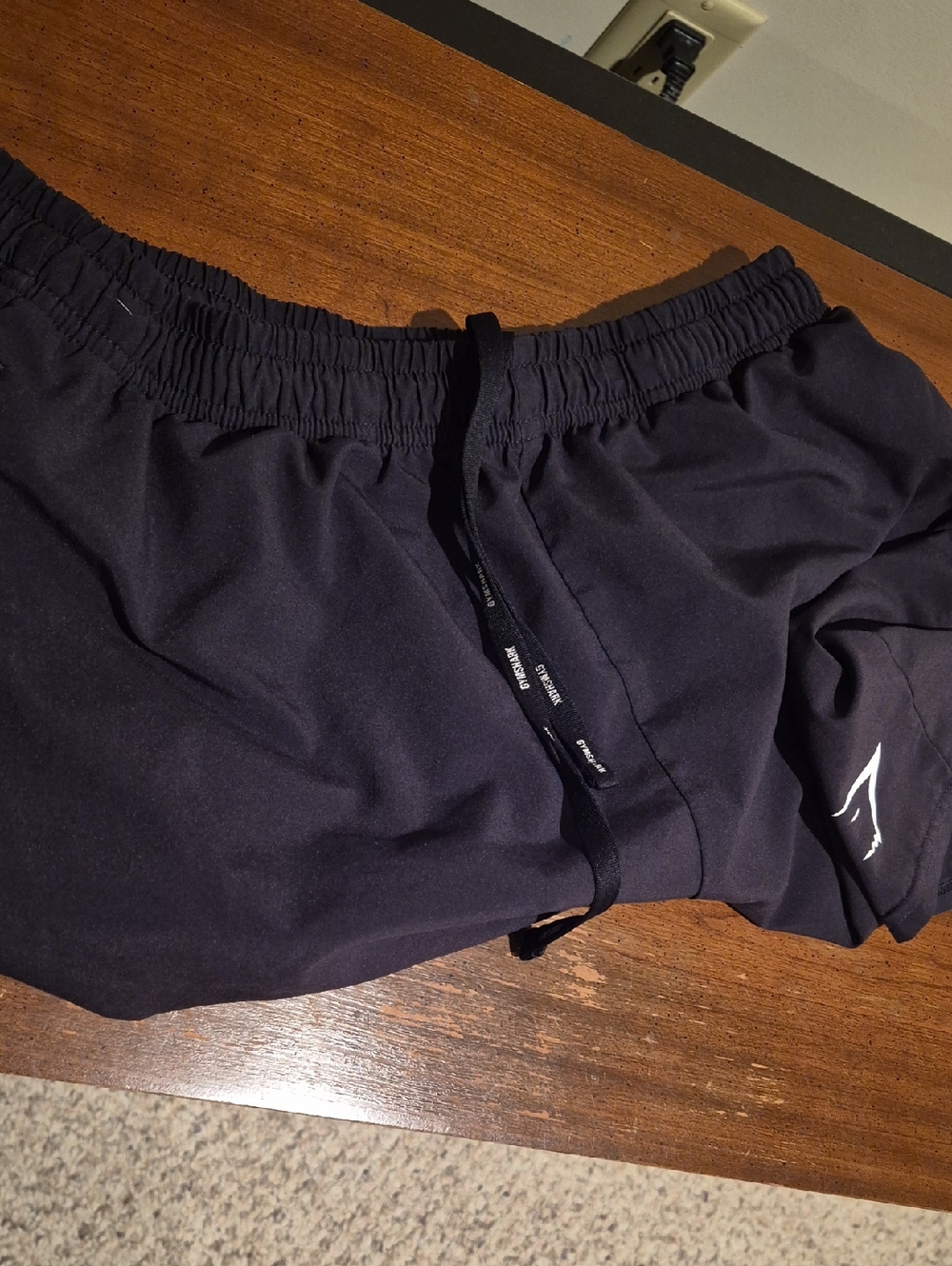Gymshark Black Athletic Shorts with White Logo